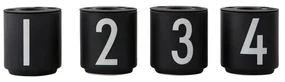 Porcelánové svietniky v súprave 4 ks Mini - Design Letters