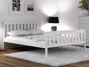 Biela drevená borovica posteľ Naxter 160x200