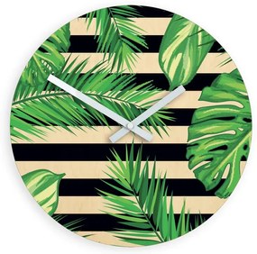 Nástenné hodiny Tropical čierno-zelené