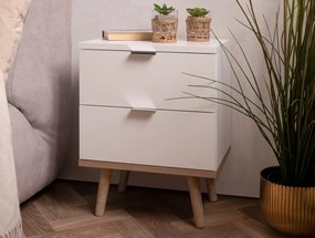 Nočný stolík Göteborg, biela/dub sonoma