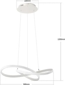 Brilagi - stmievateľný LED luster na lanku INFINITY LED/55W/230V 50x50 cm biely + DO