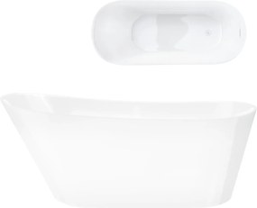 Voľne stojaca vaňa Corsan Estella 170 x 74 cm Korok klik-klak Biela