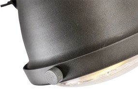 Priemyselné bodové svietidlo oceľ s dreveným držiakom a sklápateľné 2 svetlá - Emado