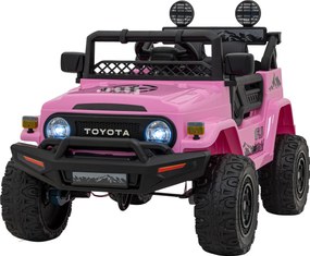 Ramiz Toyota FJ Cruiser pre deti ružová + diaľkové ovládanie + pohon 4x4 + LED audio + EVA + pomalý štart