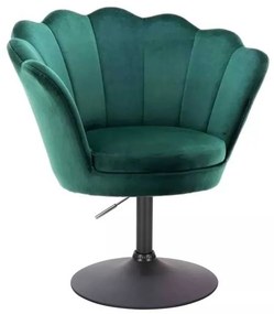 LuxuryForm DESIGN Kreslo FREY VELUR na čiernom tanieri - zelené