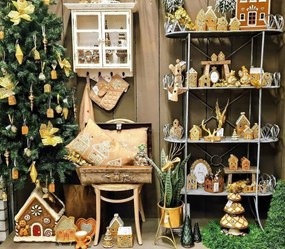 Keramický svietnik perníkovej chalúpky Gingerbread Cott - 21*4*8 cm