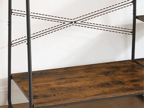 Stojan na oblečenie s policami TAYLOR 160x120 cm, rustikálne hnedý