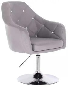 LuxuryForm DESIGN Kreslo ROMA na striebornom tanieri - šedé