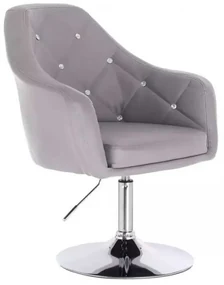 LuxuryForm DESIGN Kreslo ROMA na striebornom tanieri - šedé