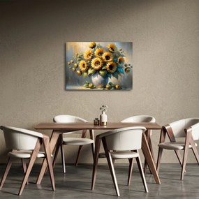 Obraz – Váza so slnečnicami (70x50 cm)