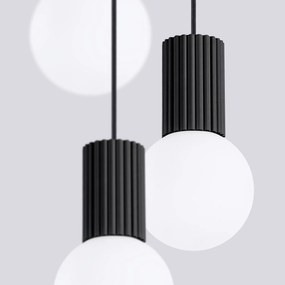Závesné svietidlo Halo, 3x biele sklenené tienidlo, b, o