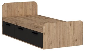 Jednolôžková posteľ 90 cm Pelavi 1 (borovica atlantická + antracit) (s roštom). Vlastná spoľahlivá doprava až k Vám domov. 1094838