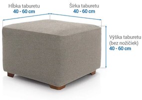 Super strečové poťahy HARMONIA svetlošedá taburetka (40 - 60 cm)