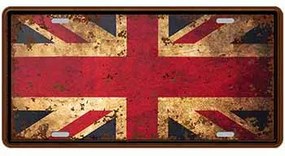 Ceduľa značka UK vlajka 30,5cm x 15,5cm Plechová tabuľa