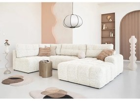 Krémová rozkladacia modulárna rohová pohovka s úložným priestorom (ľavý roh) Lulu – Miuform