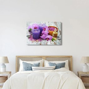 Obraz orchideí a sviečok (90x60 cm)