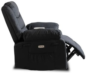 Masážne kreslo AMADEO čierne, ekokoža