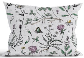 Bavlnená obliečka na vankúš Renforcé 40 × 60 cm - Herbár sivý
