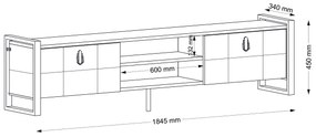 Dizajnový TV stolík Tadashi 184,5 cm vzor orech