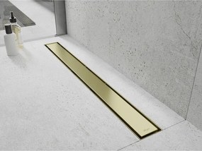 Mexen Flat 360° M13 sprchový žľab 2v1, 80 cm, zlatá matná, 1A10080-40