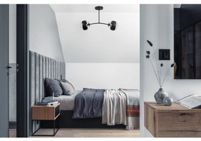 Stropné svietidlo Toledo, 2x čierne/transparentné sklenené tienidlo, B