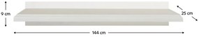 Polica KENTAK POL145, alpská bílá, 145 cm
