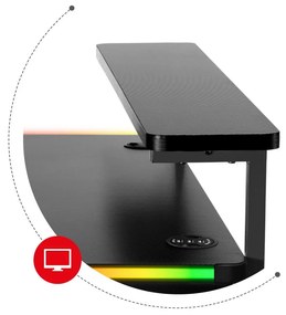 PC stolík Hyperion 5.0 (čierna + viacfarebná) (s LED osvetlením). Akcia -21%. Vlastná spoľahlivá doprava až k Vám domov. 1087511
