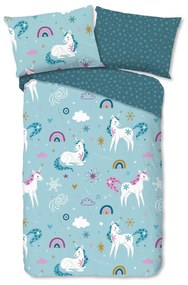 Flanelové detské obliečky na jednolôžko 140x200 cm Snowycorn – Good Morning