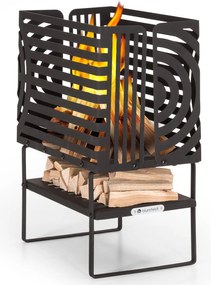 Blumfeldt Krakatoa, ohnisko, pevná oceľ, odkladací priestor na drevo, laserom rezaný dizajn