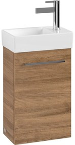 VILLEROY &amp; BOCH Avento závesná skrinka pod umývadielko, 1 dvierka, pánty vľavo, 340 x 202 x 514 mm, Oak Kansas, A87600RH