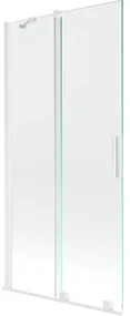 Mexen Velar vaňová zástena dvojkrídlová Posuvný 90 x 150 cm, Priehľadné, Biela - 896-090-000-01-20