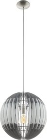 Eglo 63256 - Luster na lanku OLMERO PRO 1xE27/60W/230V pr. 40 cm šedá/biela