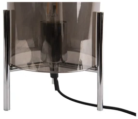 Sivá sklenená stolová lampa Leitmotiv Glass Bell