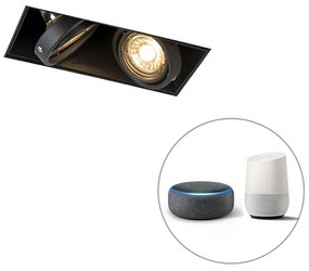 Inteligentné zapustené bodové svietidlo čierne vrátane 2 Wifi GU10 bez rámu - Oneon 2