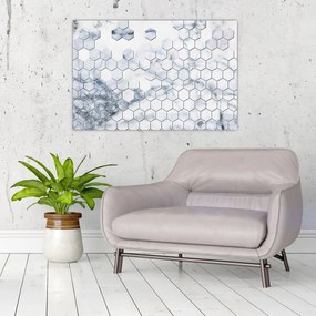 Obraz - Mramorované hexagóny (90x60 cm)