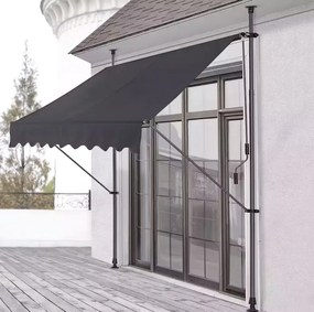 MultiGarden Balkónová slnečná clona 300x120 cm výškovo nastaviteľná, sivá - MultiGarden