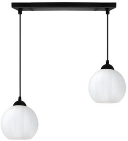 Závesné svietidlo Costa, 2x biele sklenené tienidlo, b