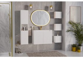 Závěsná skříňka pod umyvadlo Nova White II s deskou 80 cm bílá/dub coast evoke