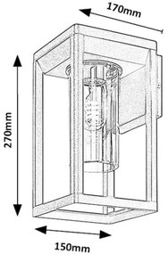 Rabalux 77085 - Vonkajšie nástenné svietidlo ZERNEST 1xE27/15W/230V IP54 čierna