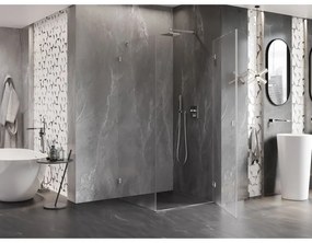 Mexen Lunar-B, pravostranný výklopný sprchový kút 70 x 70 cm, 8mm číre sklo, chrómový profil, 832-070-070-01-00-P