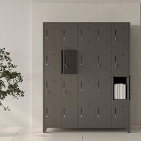 Skriňa s priehradkami s 20 priehradkami ROBERT, 1360 x 1720 x 450 mm, antracitová