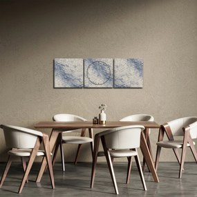 Obraz - Vzor vlniek (s hodinami) (90x30 cm)