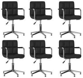 Otočné jedálenské stoličky 6 ks čierne umelá koža 3088083