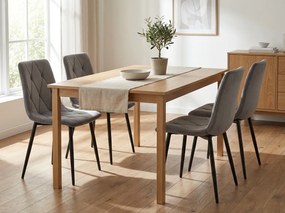 Sivá zamatová stolička LIBRA SILVER GREY s čiernymi nohami