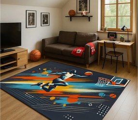 Športový koberec s basketbalovým motívom – viacfarebný Rozmer: 100x150 cm