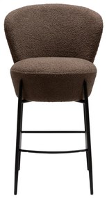 ORBIT ČALÚNENÁ BAROVÁ STOLIČKA almond bouclé/antique brass