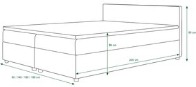 Manželská posteľ  Boxspring 140 cm Linda (vzor + tmavohnedá) (s matracom a úložným priestorom). Vlastná spoľahlivá doprava až k Vám domov. 1046622