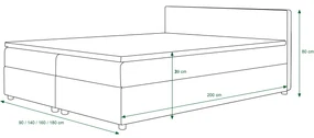 Manželská posteľ  Boxspring 180 cm Linda (vzor + svetlohnedá) (s matracom a úložným priestorom). Vlastná spoľahlivá doprava až k Vám domov. 1046631