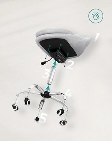 Otočná pracovná stolička pre domácu kanceláriu, výškovo nastaviteľná, sivá farba