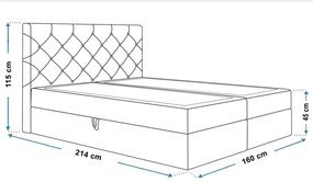 PROXIMA.store - Kontinentálna boxspring posteľ MAGGIE ROZMER: 120 x 200 cm, TYP MATRACA: BONELLOVÉ PRUŽINY, VRCHNÝ MATRAC (TOPPER): BEZ TOPPERU